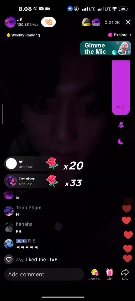 230803 Jung Kook was live on TikTok