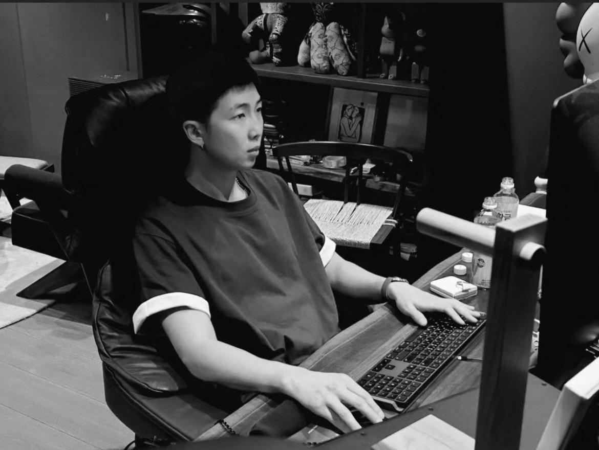 What or who is Namjoon looking at?