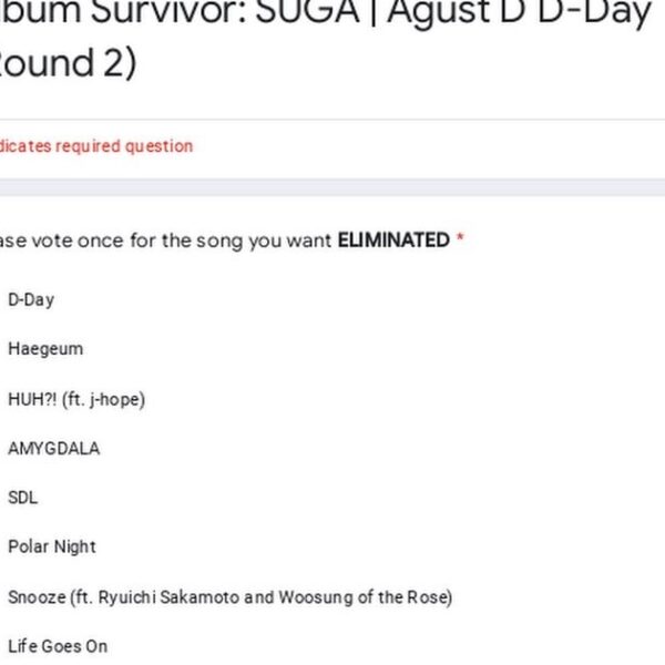 r/bangtan Album Survivor: SUGA | Agust D D-Day (Round 2)