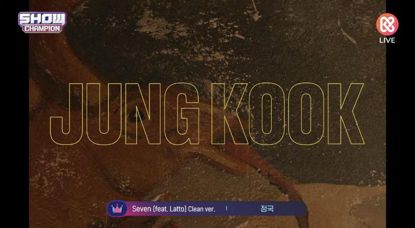 Jungkook has taken his 4th win for “Seven (feat. Latto)” on this week’s Show Champion - 020823