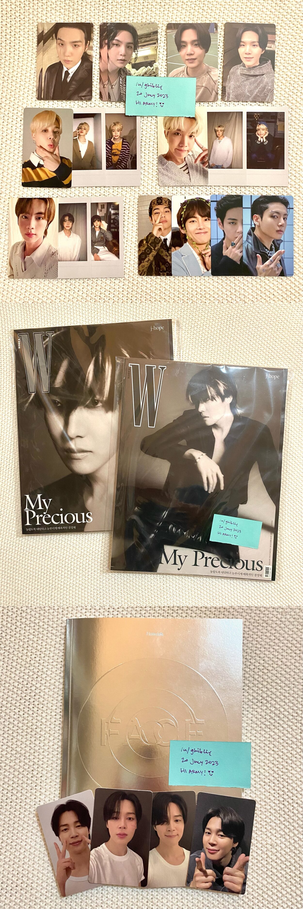 [WTS] [USA/WW] Misc. photocards, W Magazine (j-hope), 'FACE' album