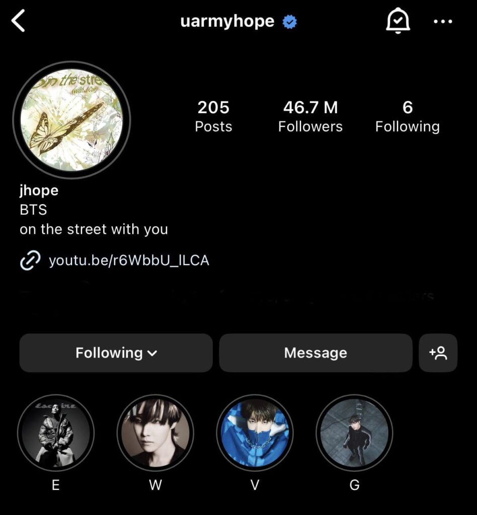 230714 j-hope added a new Instagram highlight for his feature in the August 2023 issue of Esquire Korea