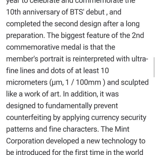 230824 BTS 10th Anniversary Medal second design reveal