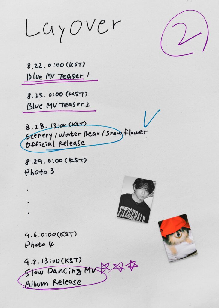 V ‘Layover’ Promotion Schedule - 180823