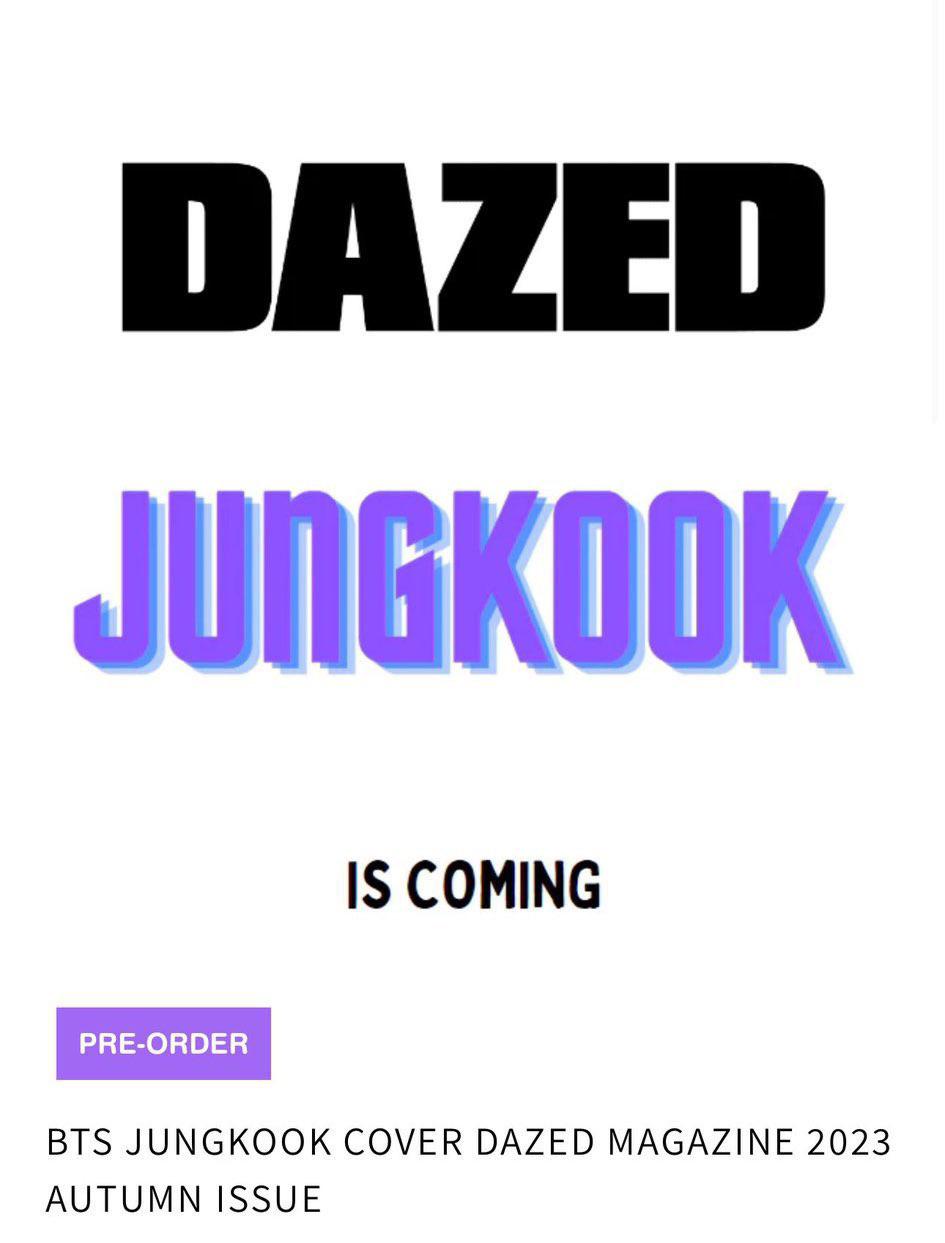 Jungkook will be on the cover of the 2023 Autumn issue of DAZED Magazine - 100823