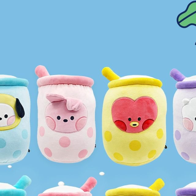 230816 LINE FRIENDS US on Instagram: This just in, bes-teas!💖 Your new favorite bubble-licious drink!🧋BT21 minini Bubble Tea Plush