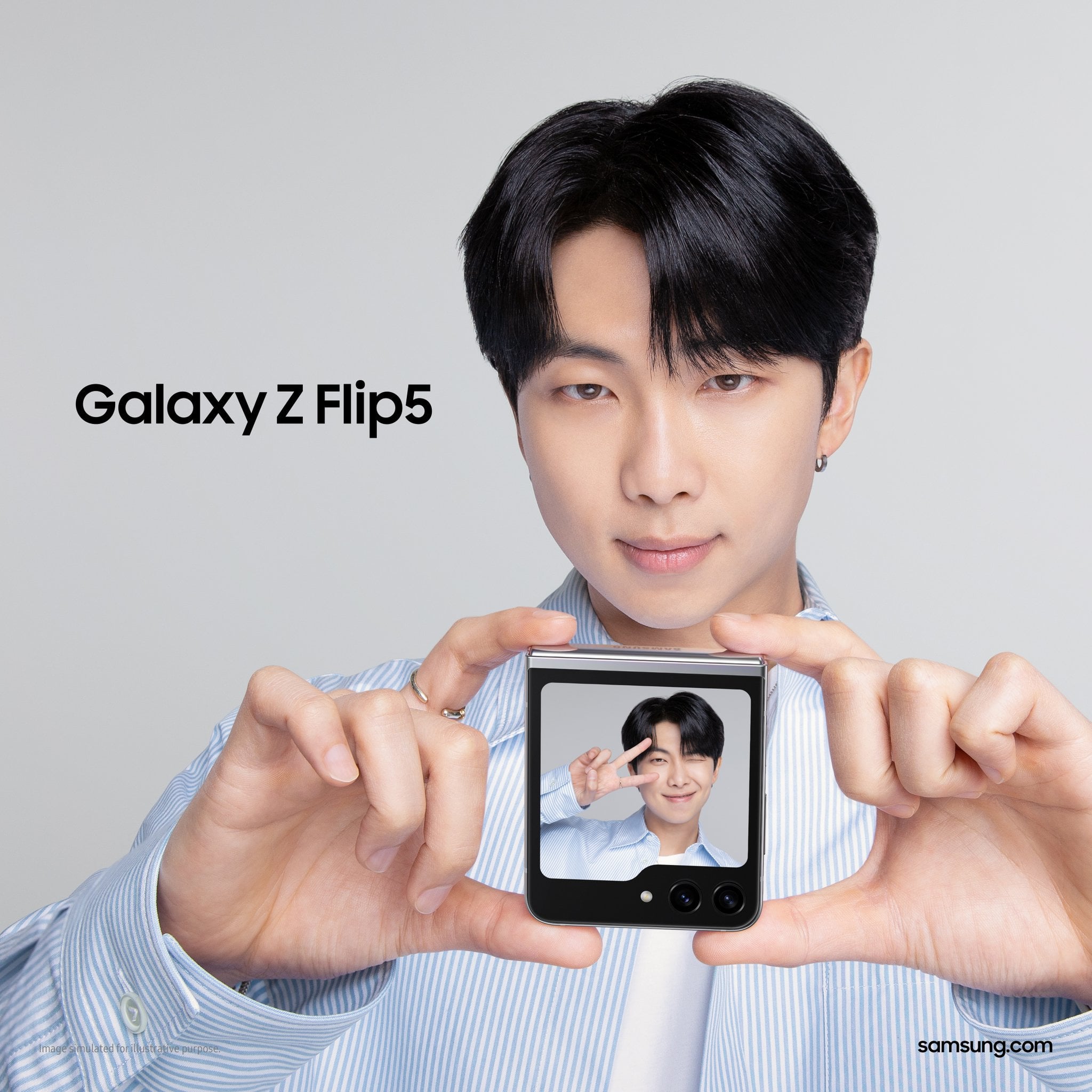 230914 Samsung Mobile: We 💜 RM of BTS’s aesthetic photos, and RM 💜 the new Galaxy Z Flip 5 too!