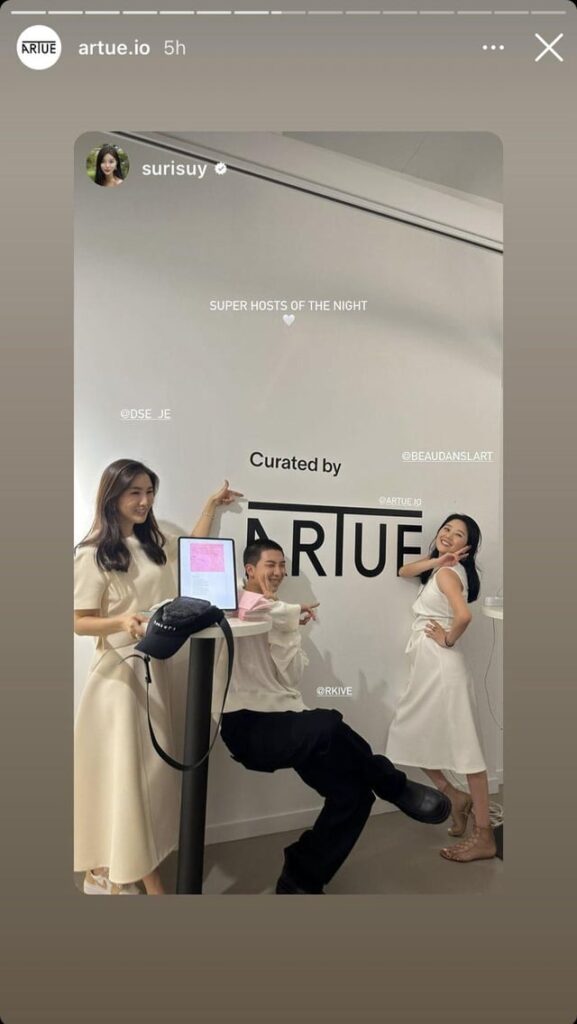 Artue IG story ft. Namjoon at the Artue exhibition yesterday - 060923
