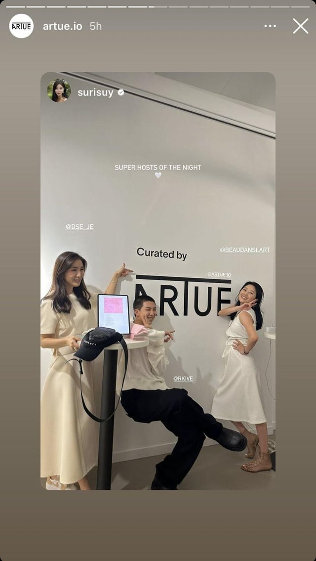 Artue IG story ft. Namjoon at the Artue exhibition yesterday - 060923