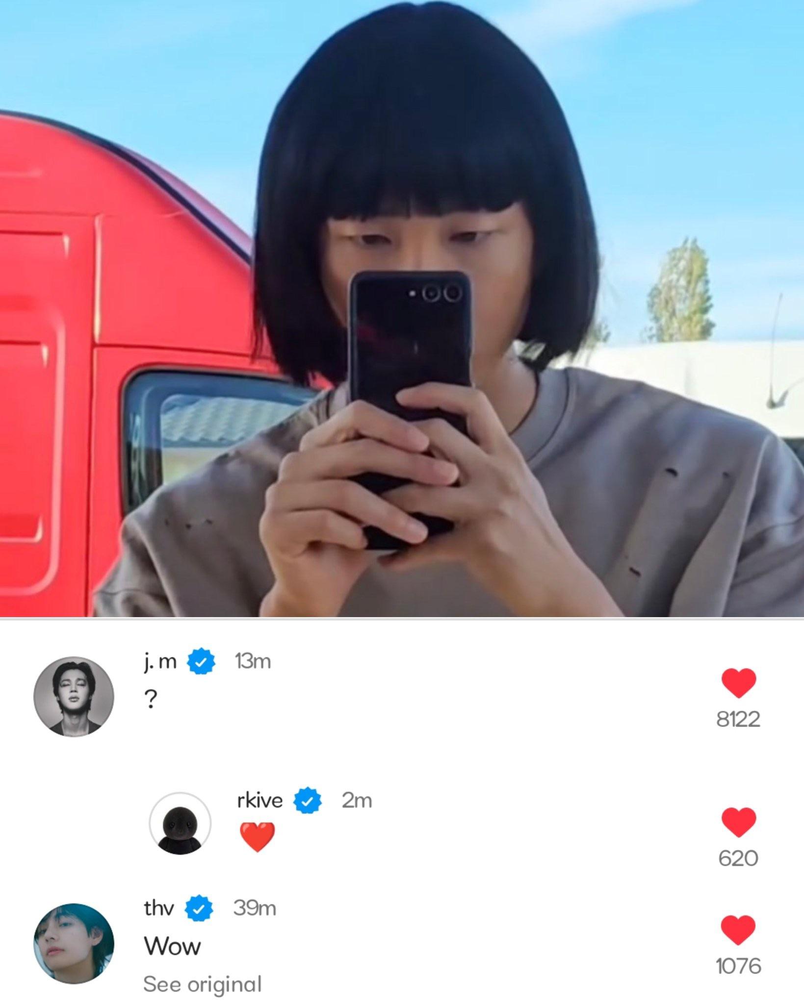 Taehyung’s IG Comment on Namjoon’s IG Post - 301023