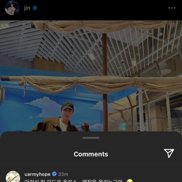 Hobi’s comments on Jin’s IG Posts - 141023