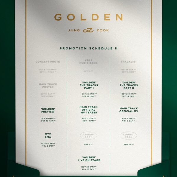 231019 JungKook ‘GOLDEN’ Promotion Schedule - 2