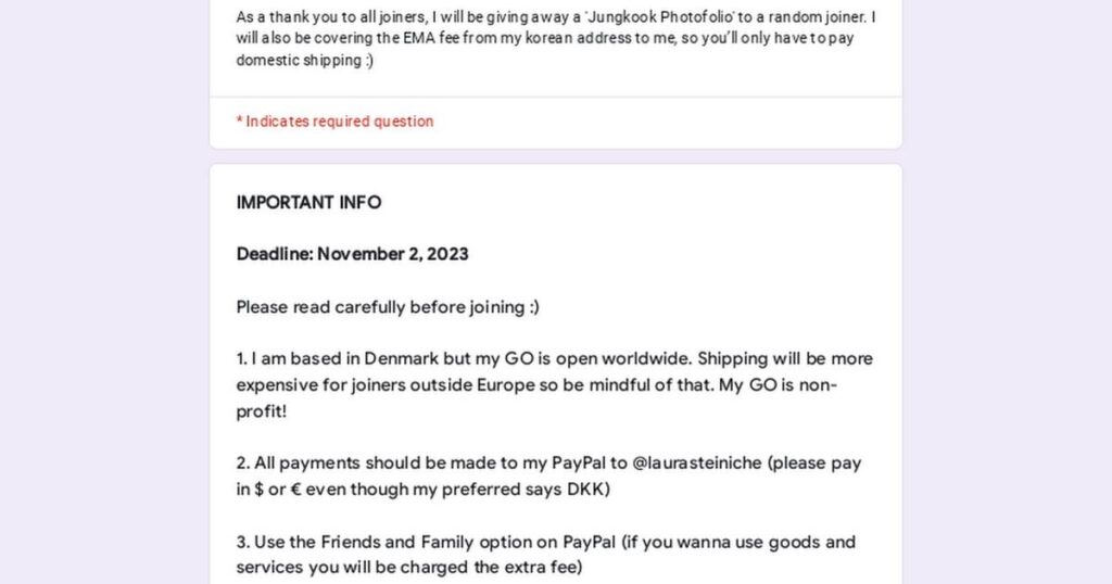 Jungkook 'Golden' EU/DK/WW Group Order