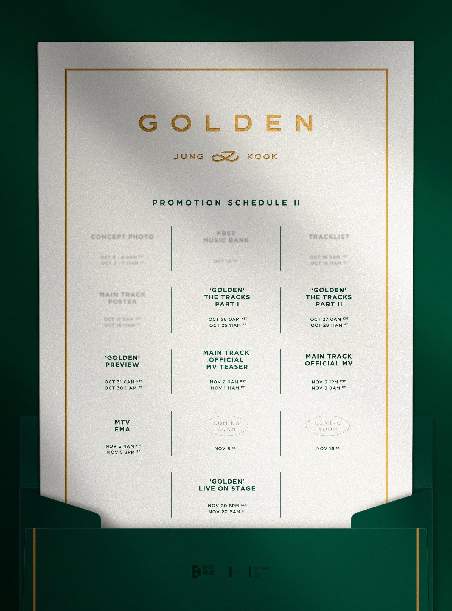 Jungkook ‘GOLDEN’ Promotion Schedule - 2 #JungKook_GOLDEN - 191023