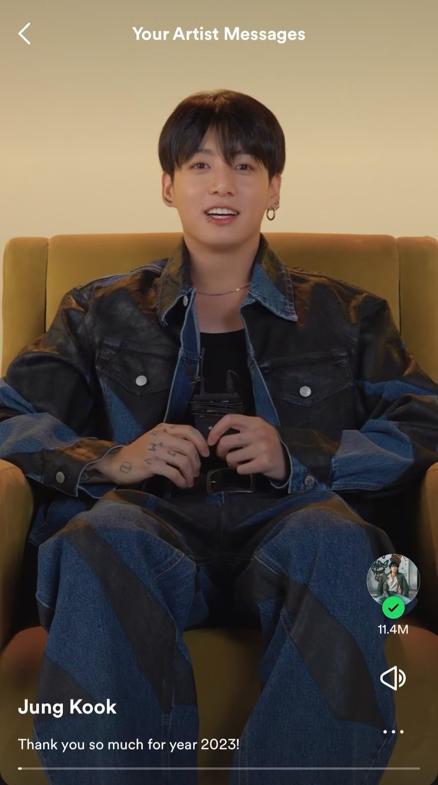 Jungkook’s Spotify Wrapped Video for ‘Your Artist Messages’ - 291123