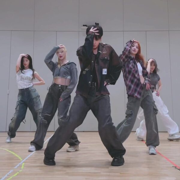 231104 Jungkook with LE SSERAFIM on TikTok: ‘Standing Next to You’ Dance Challenge