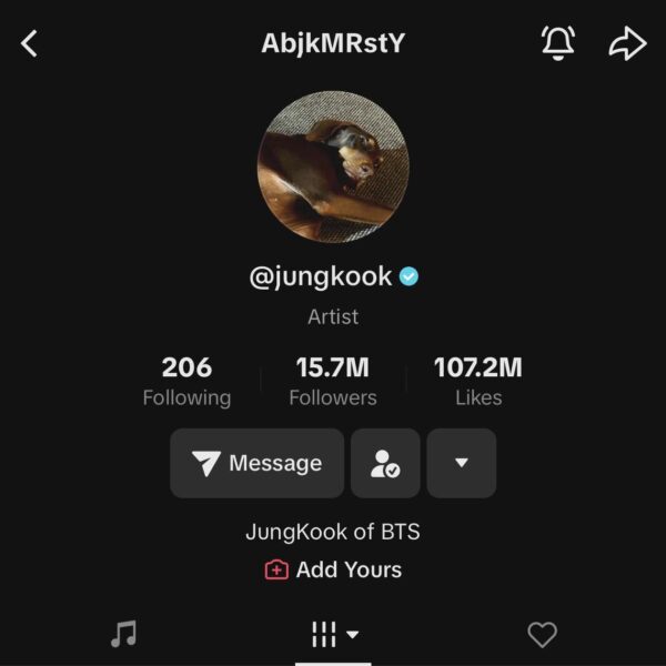 Jungkook updated his TikTok display name - 011123