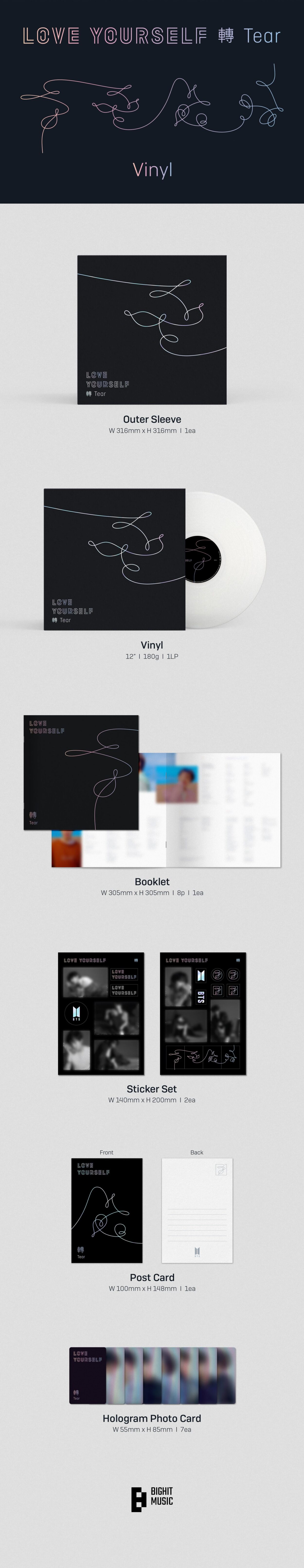 [Notice] BTS ‘LOVE YOURSELF 轉 ‘Tear’’ LP pre-order information (+ENG/JPN/CHN) - 061223