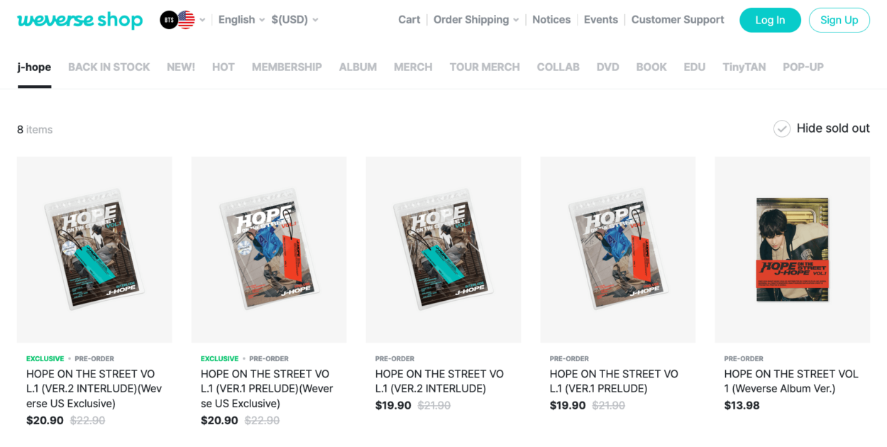 240219 j-hope Special Album "HOPE ON THE STREET VOL.1" is now available for pre-order