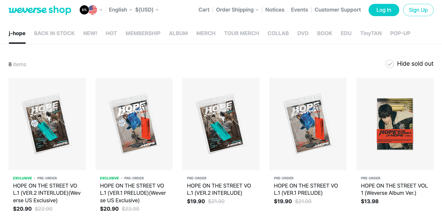 240219 j-hope Special Album "HOPE ON THE STREET VOL.1" is now available for pre-order