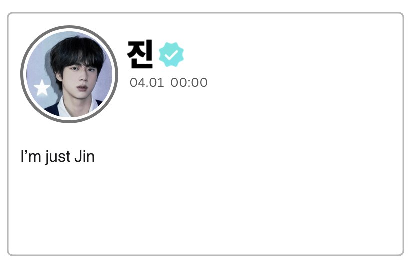 240401 Jin on Weverse
