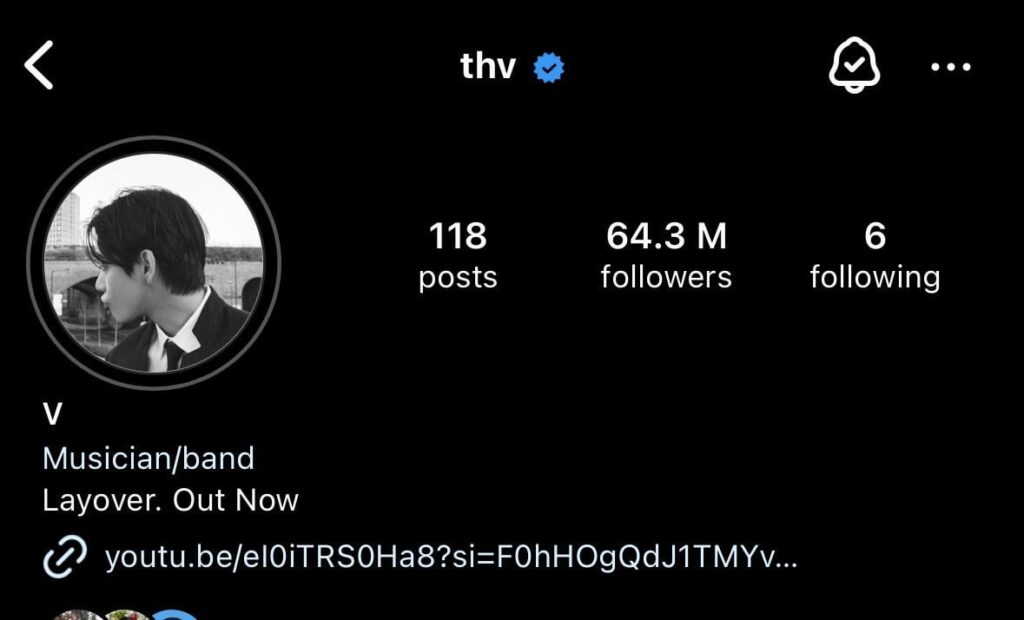 240316 V updated his Instagram profile pic