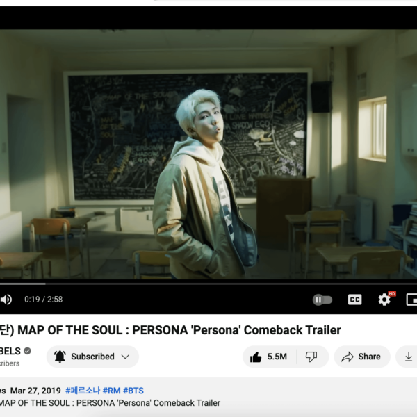 "MAP OF THE SOUL : PERSONA 'Persona' Comeback Trailer" has now surpassed 100 million views on YouTube! - 210324