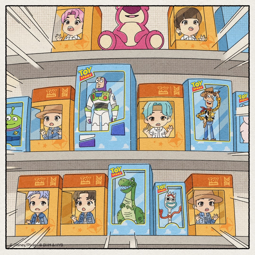 [TinyTAN_official] TinyTAN teases collab with Pixar's Toy Story
