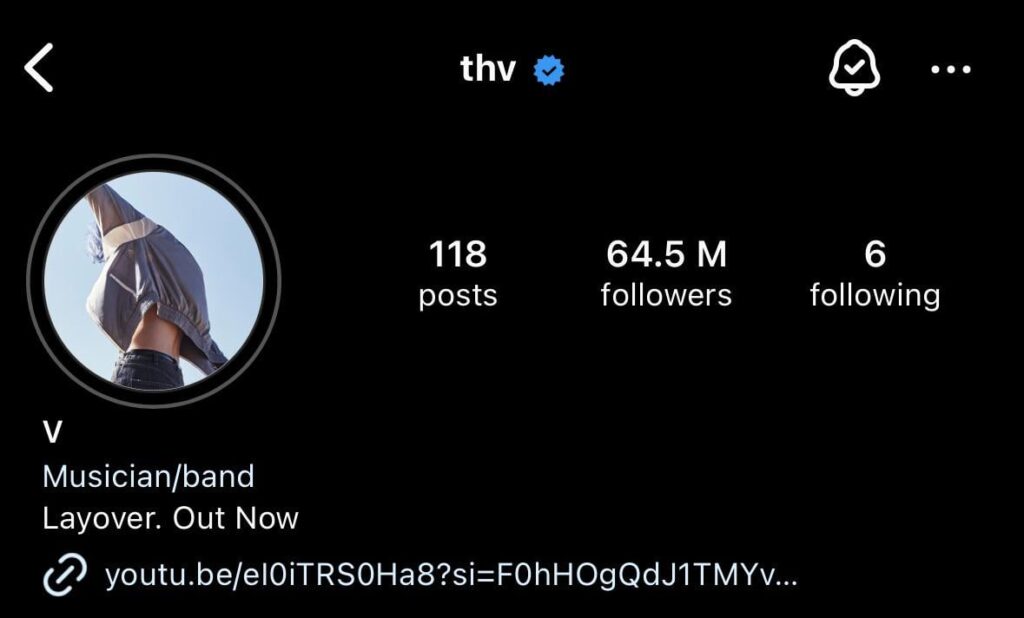 240319 V has updated his Instagram profile picture