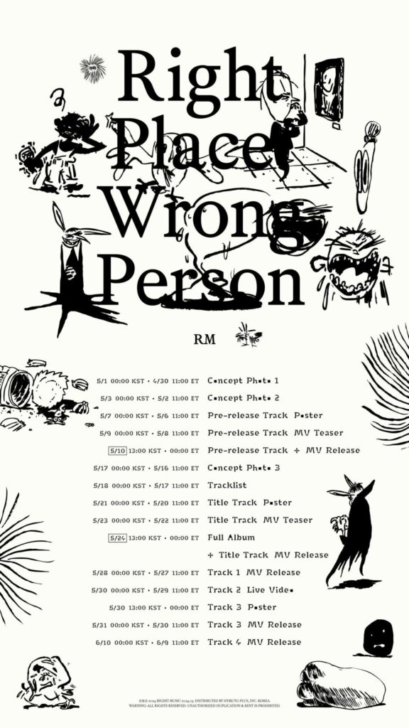 240427 RM ‘Right Place, Wrong Person’ (Promotion Scheduler)