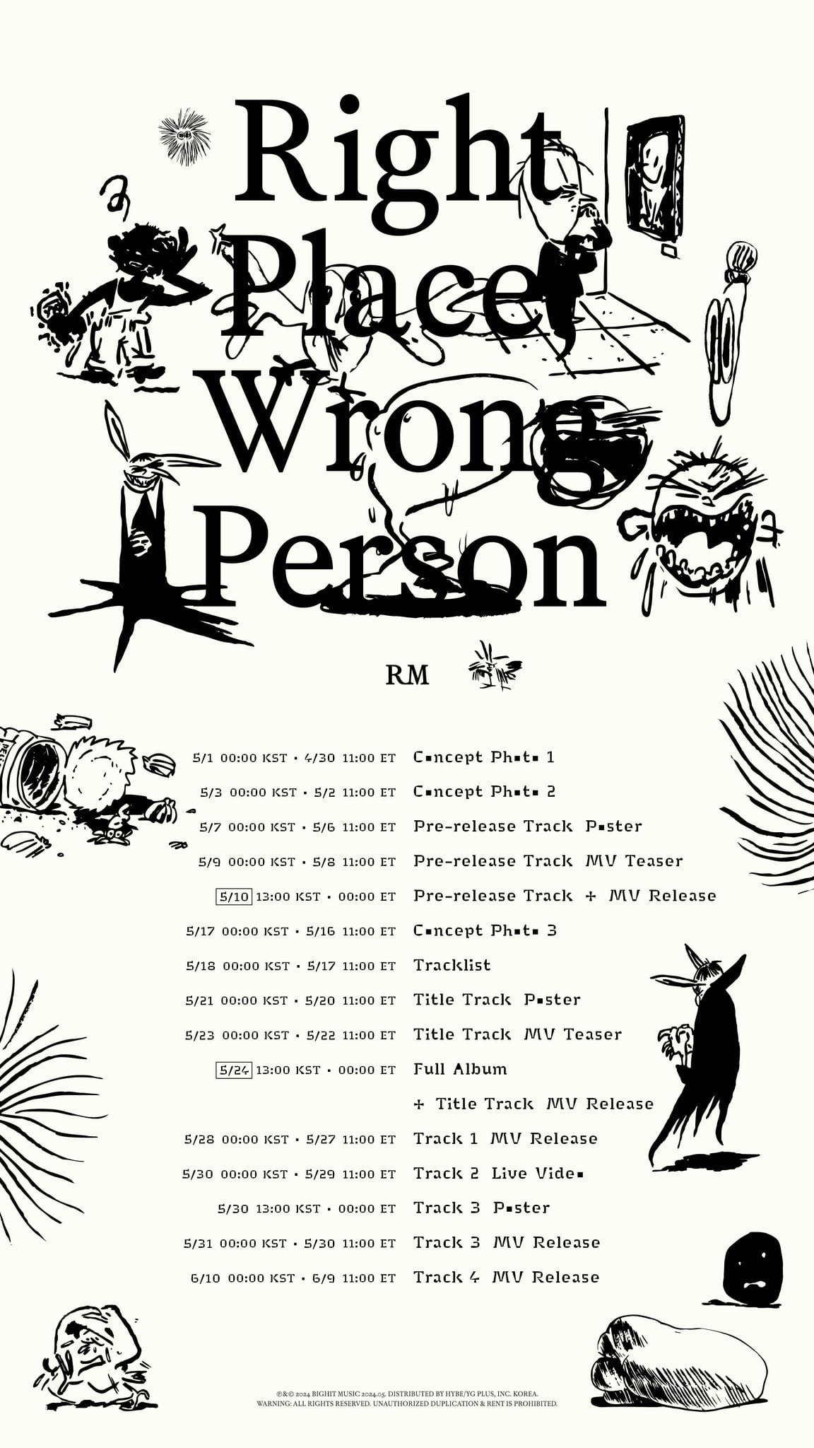 240427 RM ‘Right Place, Wrong Person’ (Promotion Scheduler)