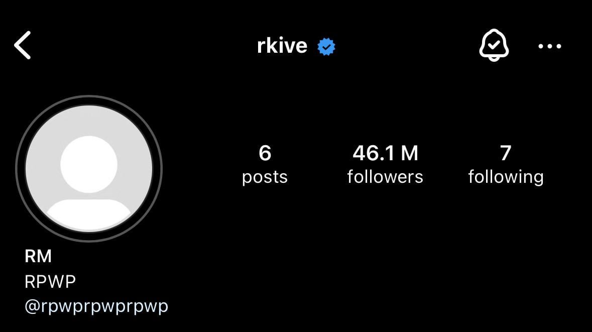 Namjoon edited his Instagram bio to include “RPWP” - 170424