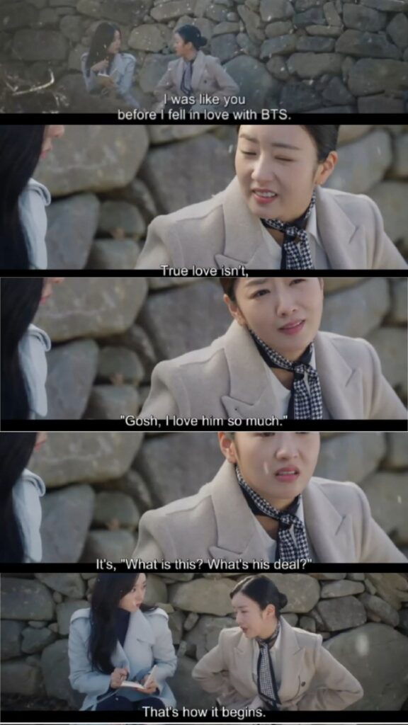240427 BTS is briefly mentioned in episode 15 of recent K-drama, Queen of Tears