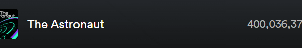 240516 Jin's "The Astronaut" has surpassed 400 million streams on Spotify