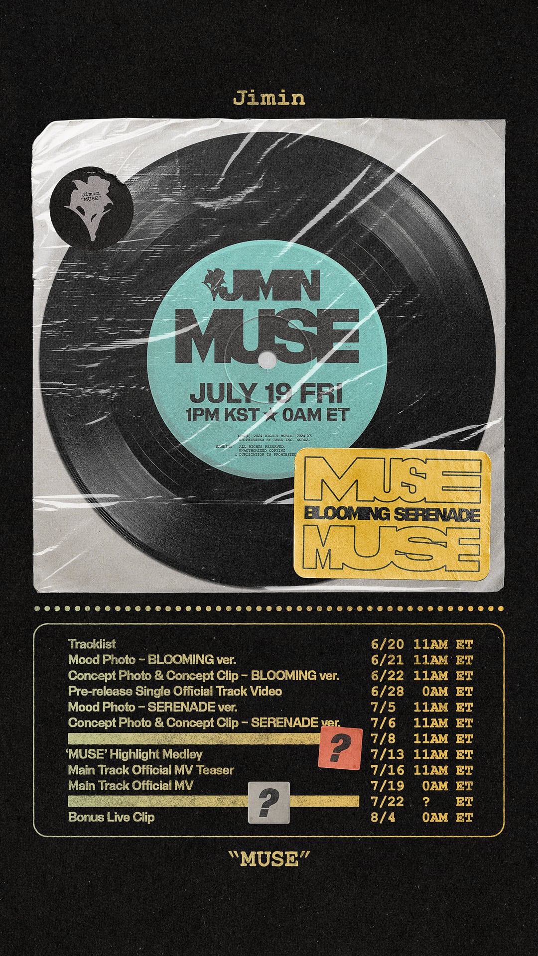Jimin 'MUSE Promotion Schedule - 190624