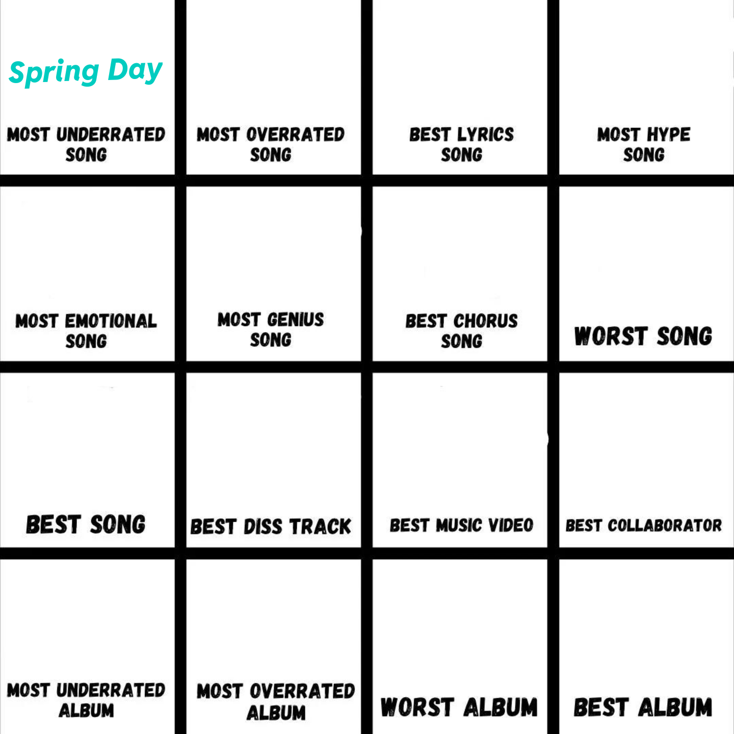 Wrong Answers Only (Day 2: Most Overrated Song)