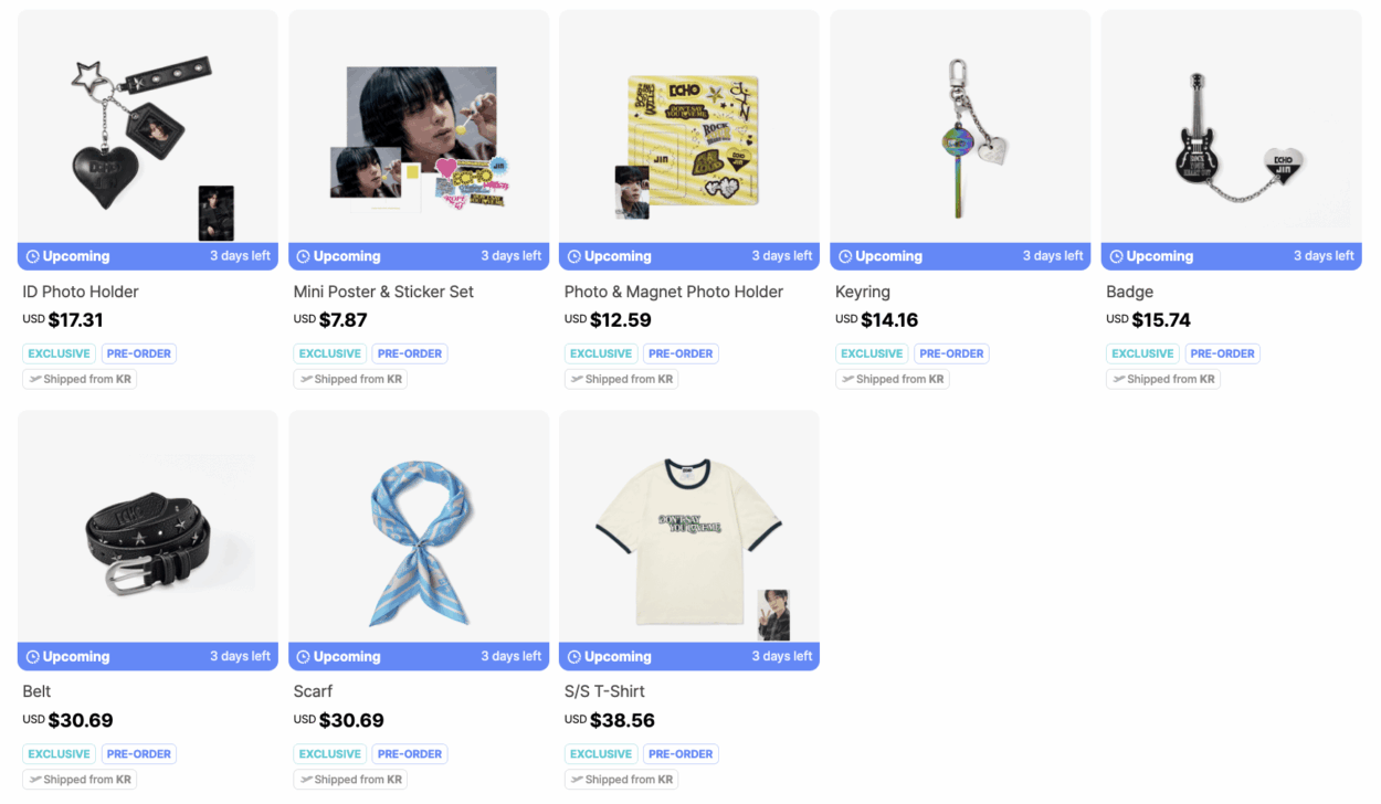 [Weverse Shop] Previews for Jin 'Echo' Official Merch are now available - 230525