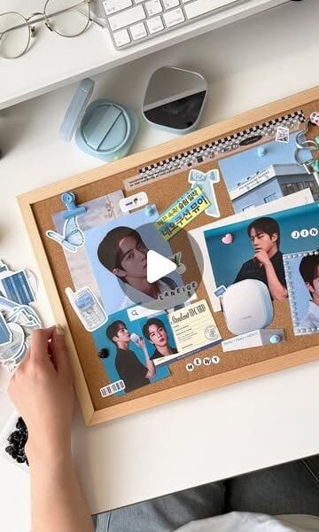 250529 LANEIGE Korea on Instagram featuring Jin - I gave my cork board a cute makeover!