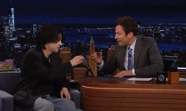 250630 The Tonight Show on Twitter: SUGA invites Jimmy to join him for his pre-show tradition: a shot of whiskey! 🥃 #FallonFlashback