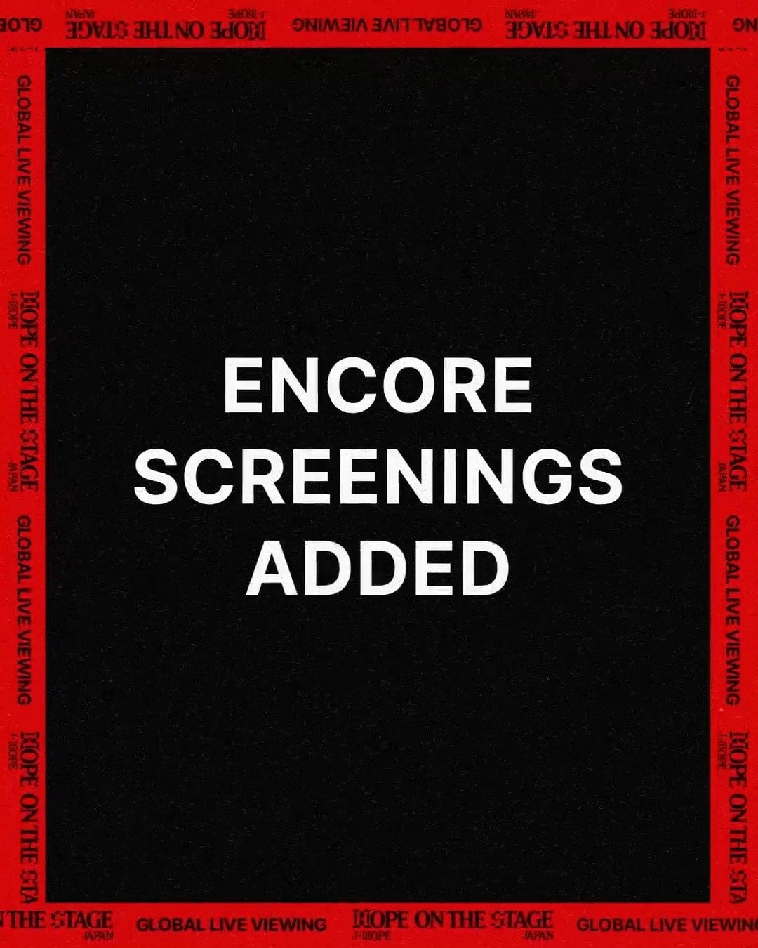 250518 BTS Official on Twitter: j-hope Tour 'HOPE ON THE STAGE' in JAPAN: LIVE VIEWING Encore screenings have been added🎉