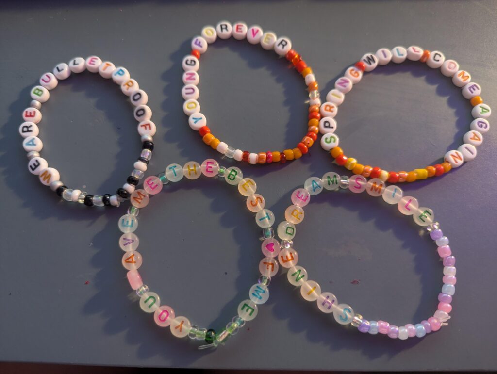 What lyric would you put on a friendship bracelet
