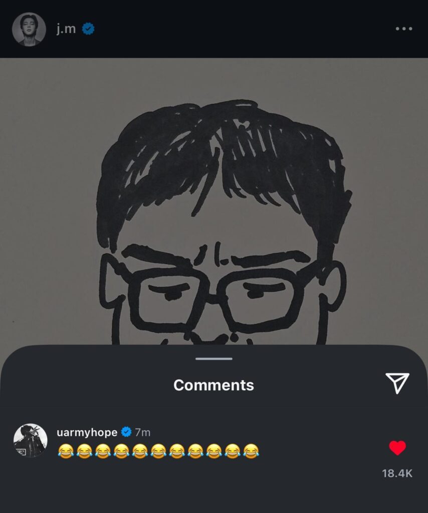 Hobi’s comment on Jimin’s IG Post 260625