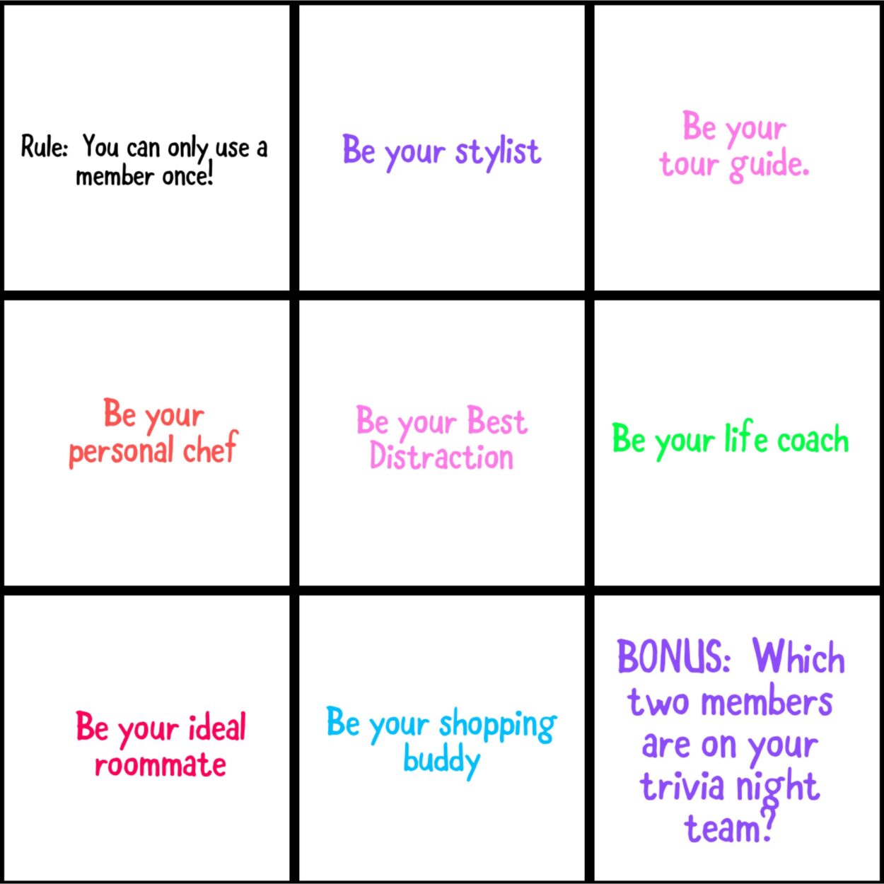 Which Member would be your…..