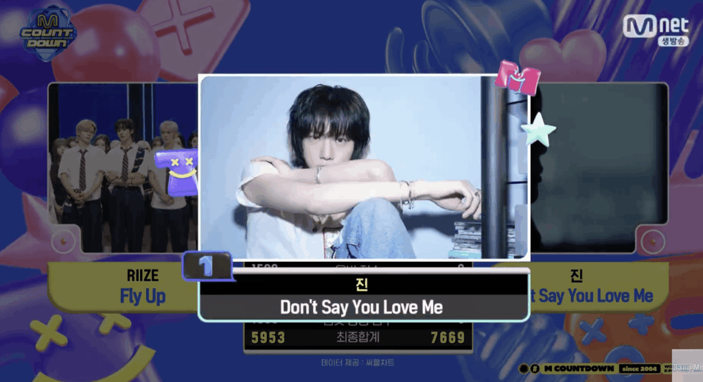 250529 Jin has taken his first win for "Don't Say You Love Me" on this week’s M Countdown!