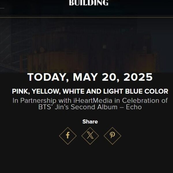 [Empire State Building] The Empire State Building will be lit up in Pink, Yellow, White and Light Blue on May 20th to celebrate of the release of BTS Jin's "Echo" - 210525