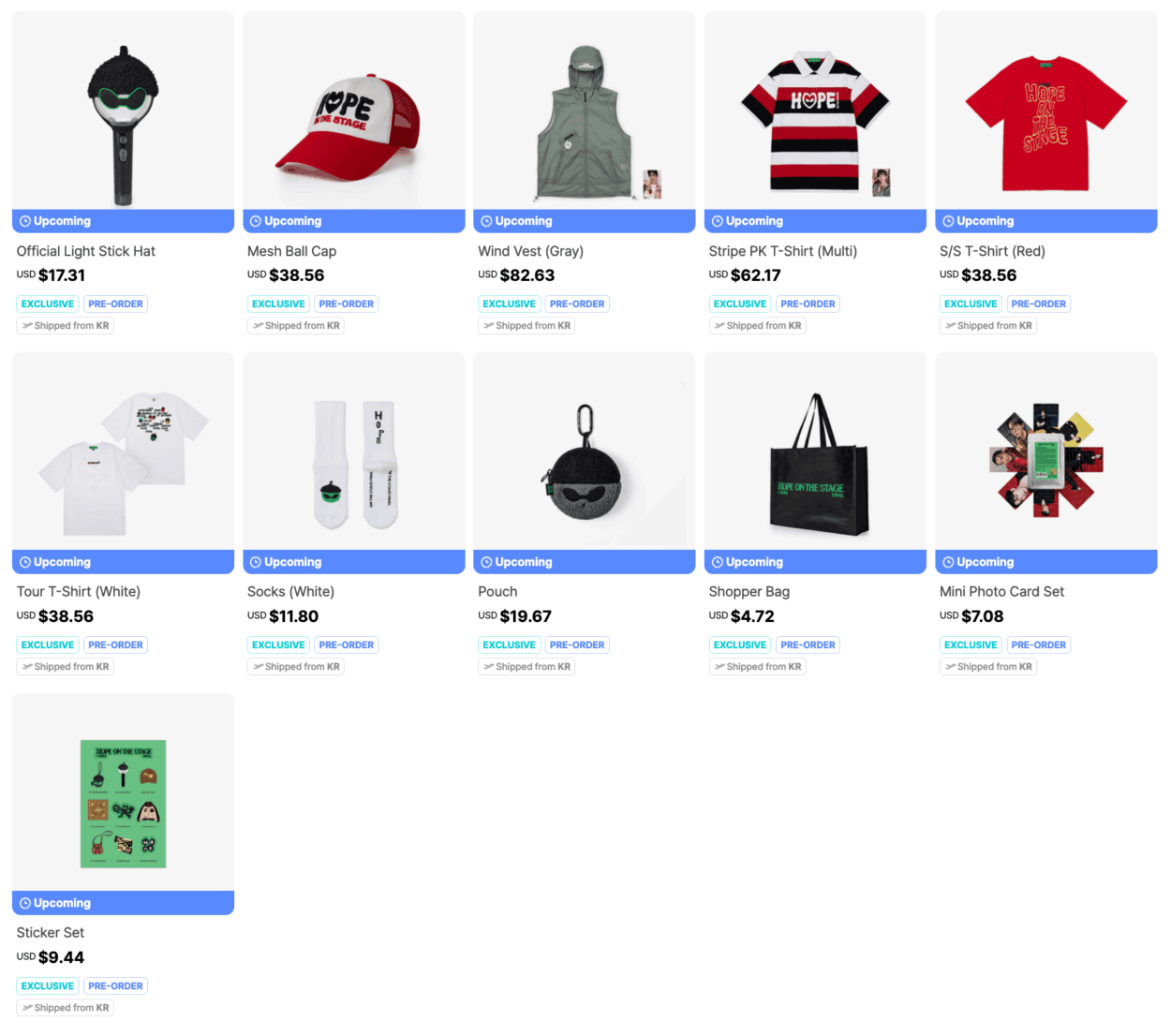 [Weverse Shop] j-hope Tour 'HOPE ON THE STAGE' FINAL Merch previews are now available - 200225