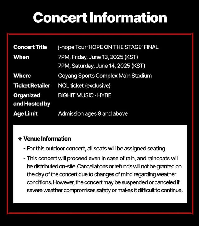 [Weverse] Concert and ticketing info for 'HOPE ON THE STAGE' FINAL - 080525