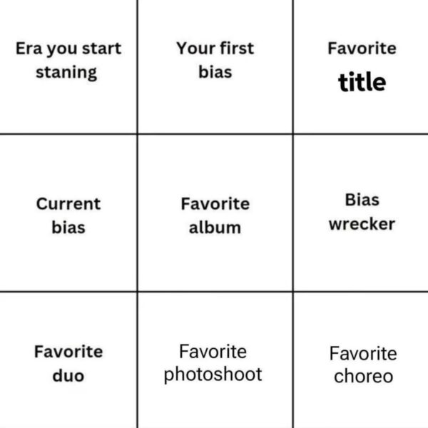 Share your favs, firsts and bias