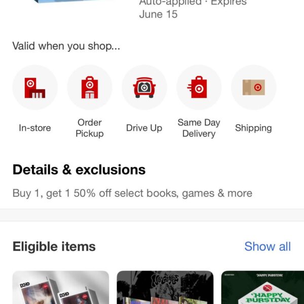 Music is BOGO 50% off at Target