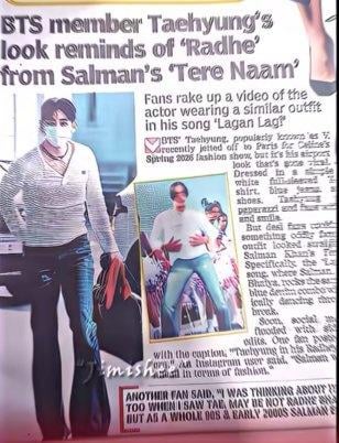Damn taehyung made it to Indian news paper